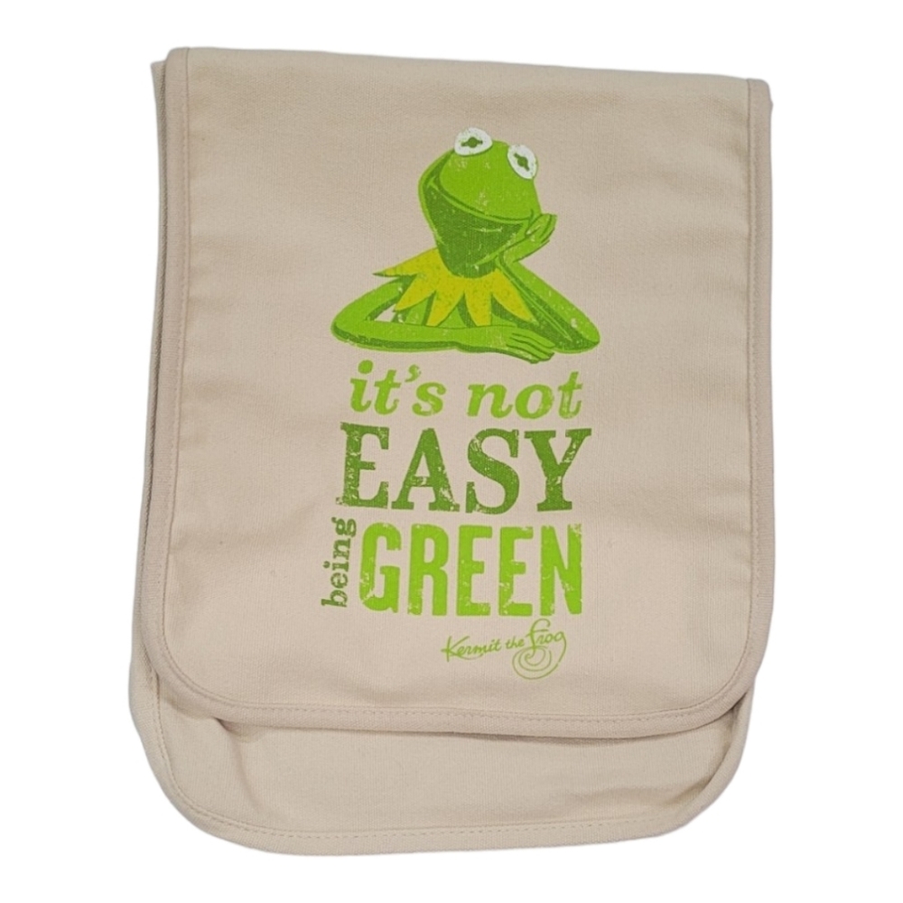 NWOT HALLMARK MUPPETS KERMIT THE FROG NOT EASY BEING GREEN MESSENGER / BOOK BAG - Picture 2 of 6